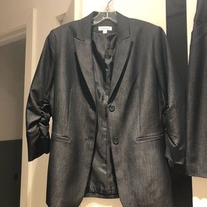 Calvin Klein Charcoal 3/4 Ruched Sleeve Jacket